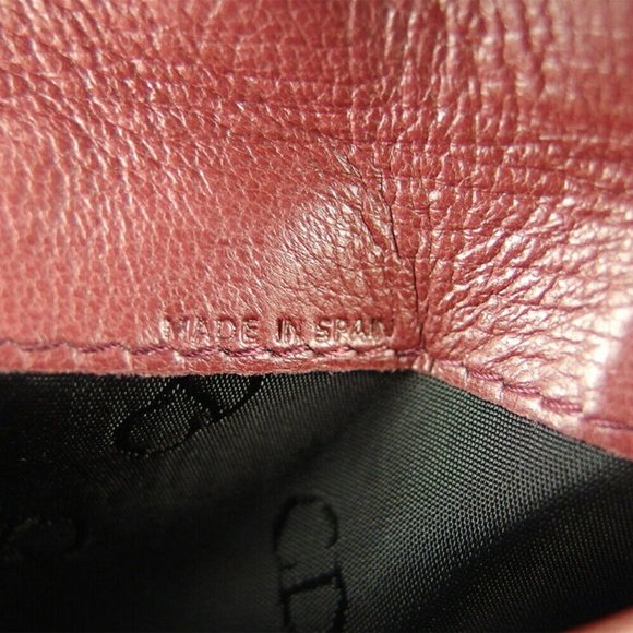 DIOR Two-fold wallet CD Mark Bordeaux Leather Auth USED T18173 - Picture 5 of 8
